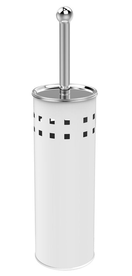 WC-ščetka AQUALINE SIMPLE LINE z valjastim luknjičastim držalom, bela – izdelek 04002W