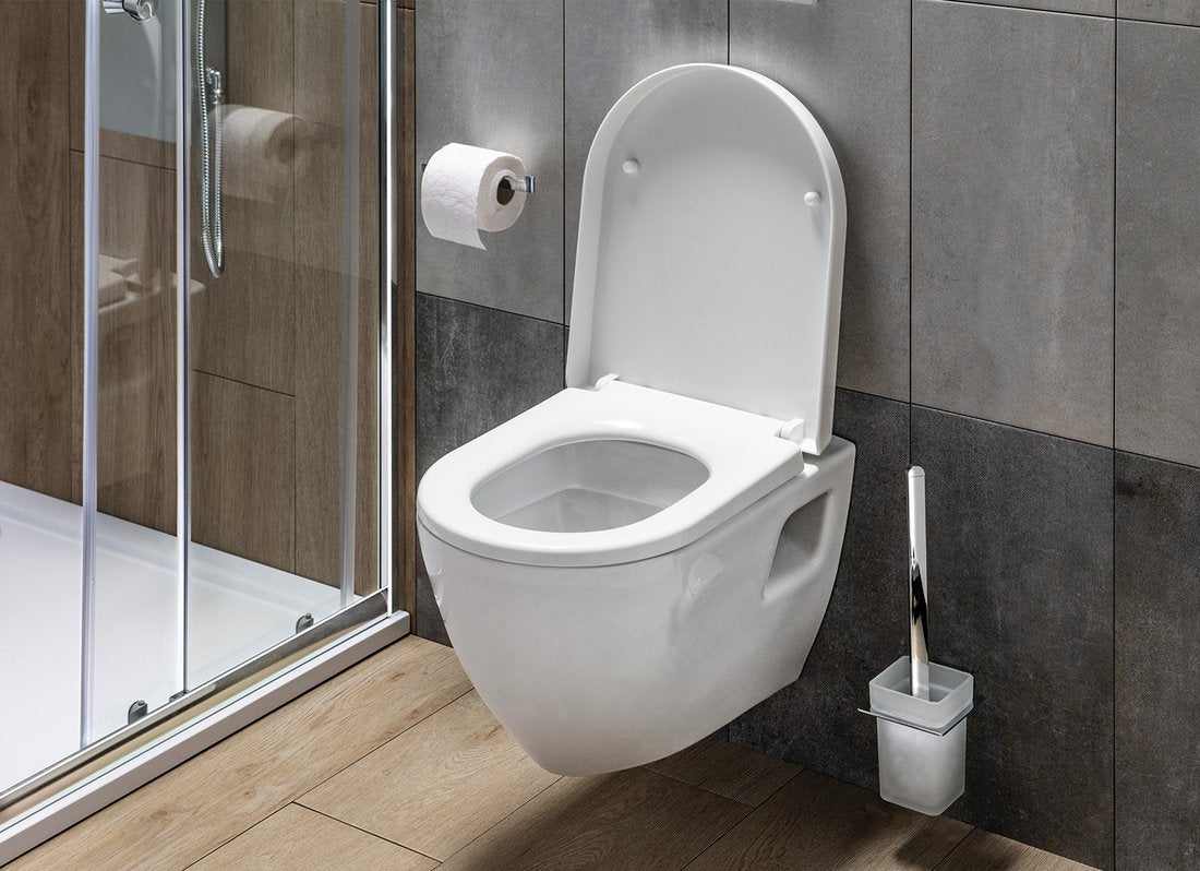 AQUALINE APOLLO stenska WC ščetka, matirano steklo/krom — 3