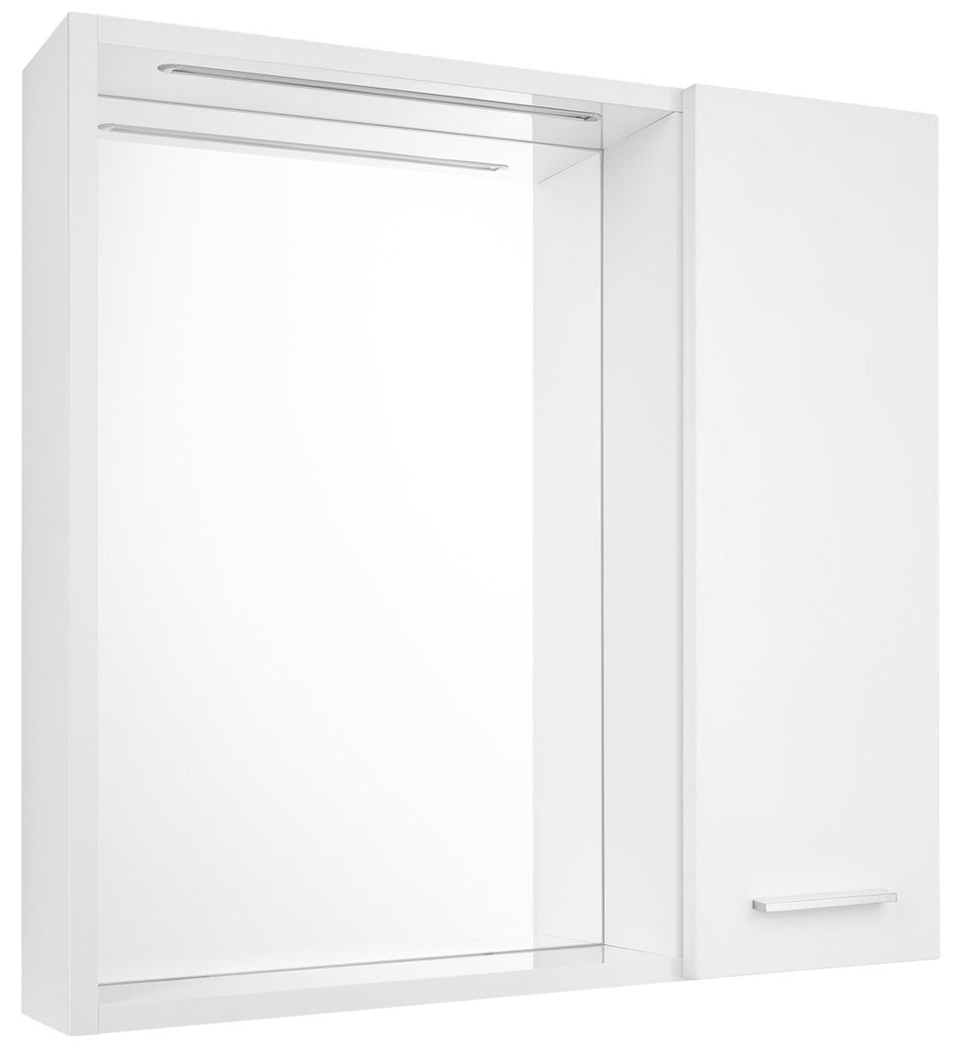 Omarica z ogledalom in LED-osvetlitvijo AQUALINE ZOJA/KERAMIA FRESH STRIP, 60 × 60 × 14 cm, desna, bela – izdelek 45022S
