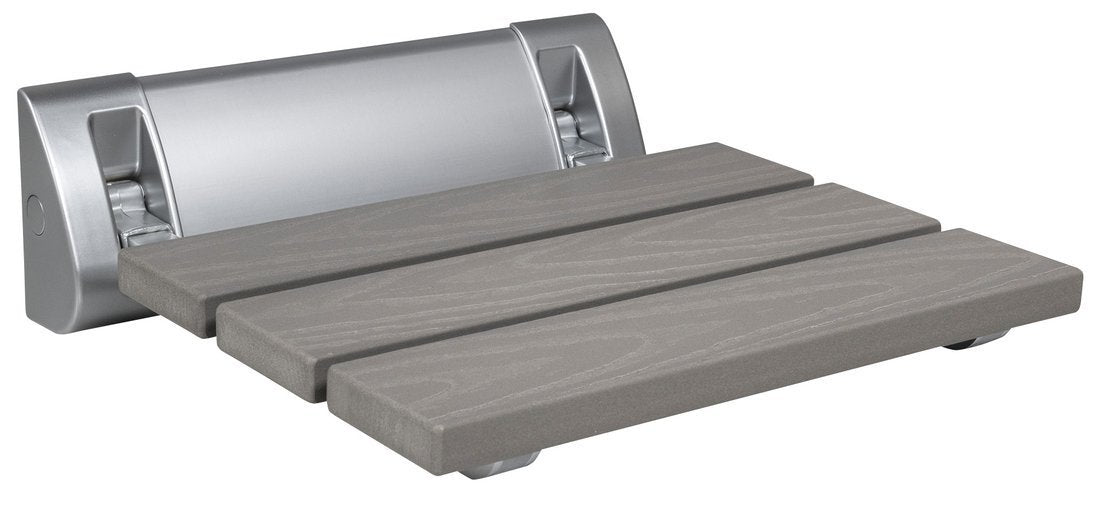 Zložljiv sedež za prho AQUALINE RAVO, 32 × 32,5 cm, WPC, siv – izdelek AE236GR