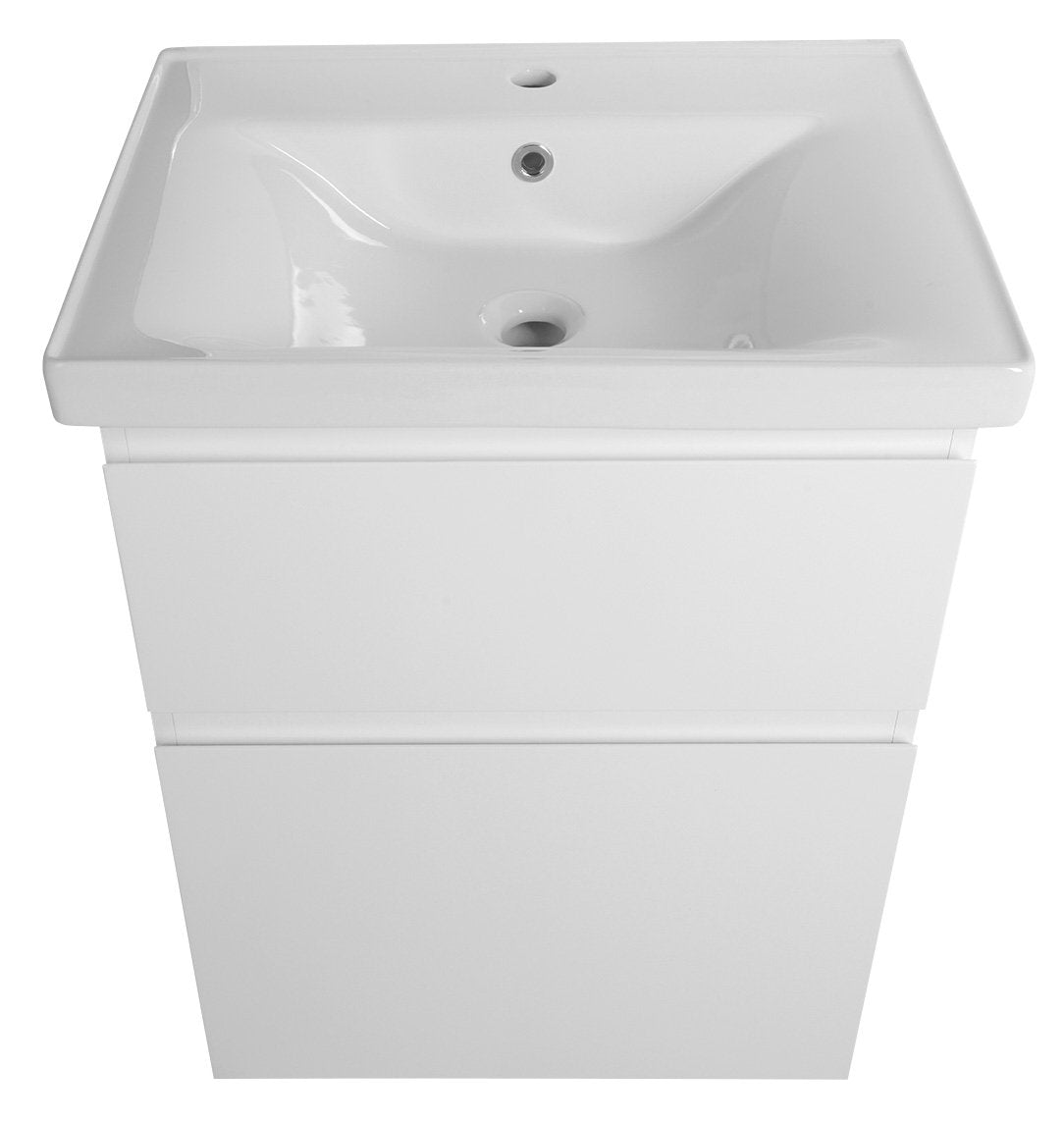 Omarica pod umivalnik AQUALINE ALTAIR, 57 × 72,5 × 44,8 cm, bela – izdelek AI260 – primer postavitve v prostoru 2. Drugi prikazani izdelki niso vključeni v nakup.
