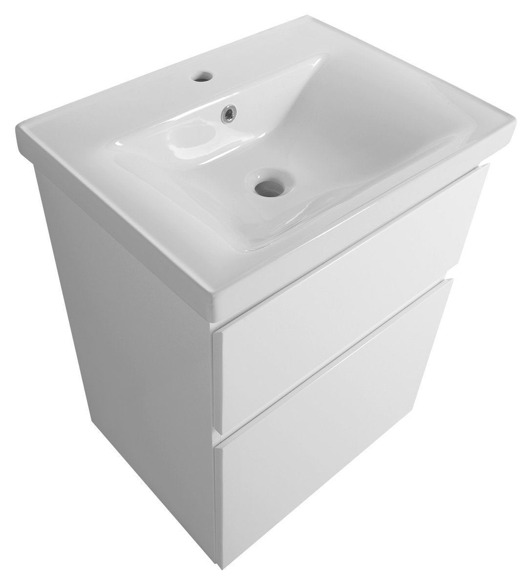 Omarica pod umivalnik AQUALINE ALTAIR, 57 × 72,5 × 44,8 cm, bela – izdelek AI260 – primer postavitve v prostoru 3. Drugi prikazani izdelki niso vključeni v nakup.