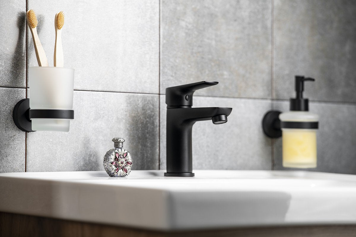 Armatura za umivalnik AQUALINE LOTTA, mat črna – izdelek LT602B – dodatni pogled 6