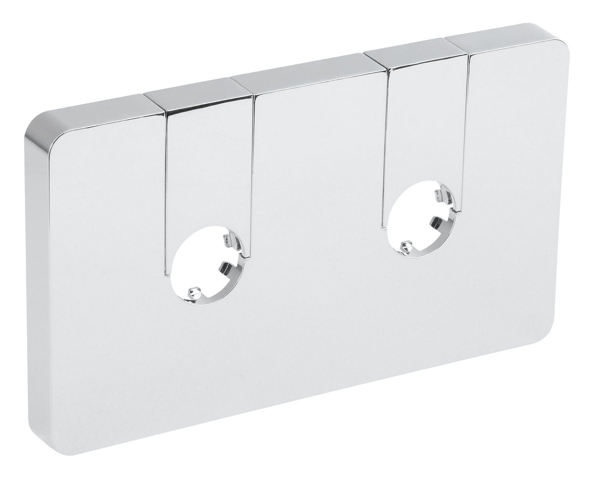 Pokrivna rozeta za srednji priključek AQUALINE Q-START, 120 × 70 mm, kromirana – izdelek QS515C