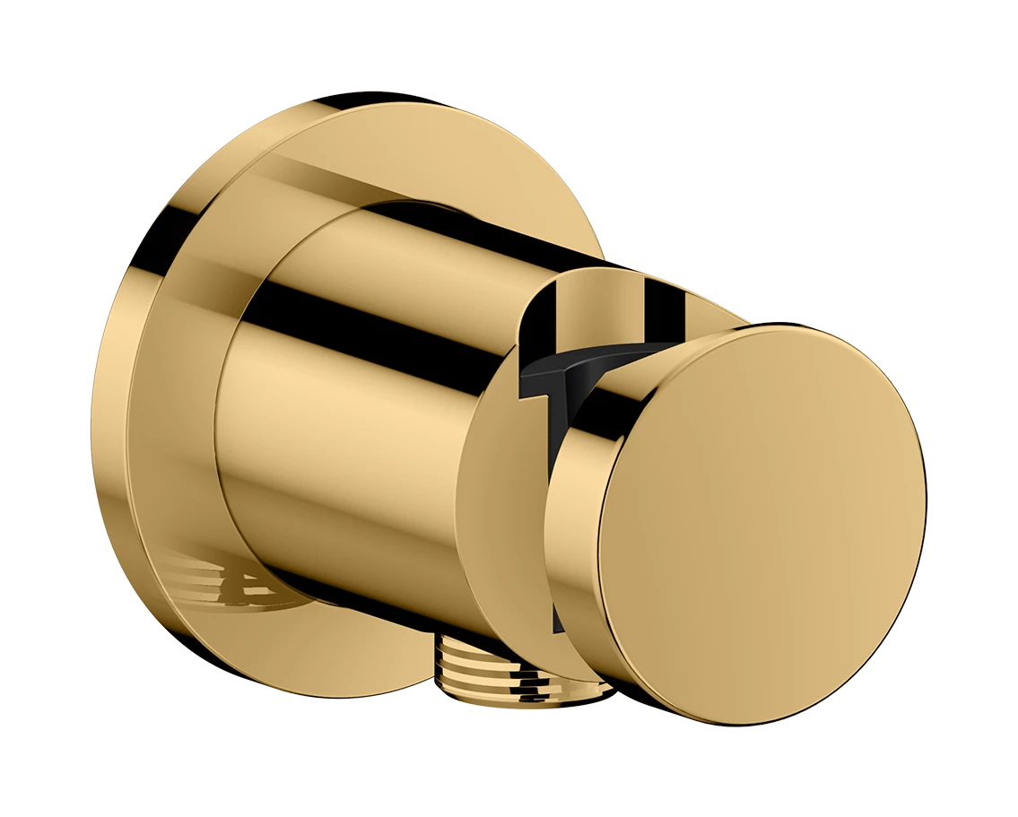 AXOR One stenski priključek z držalom prhe, okrogel, Polished Gold Optic (48780990) – fotografija izdelka