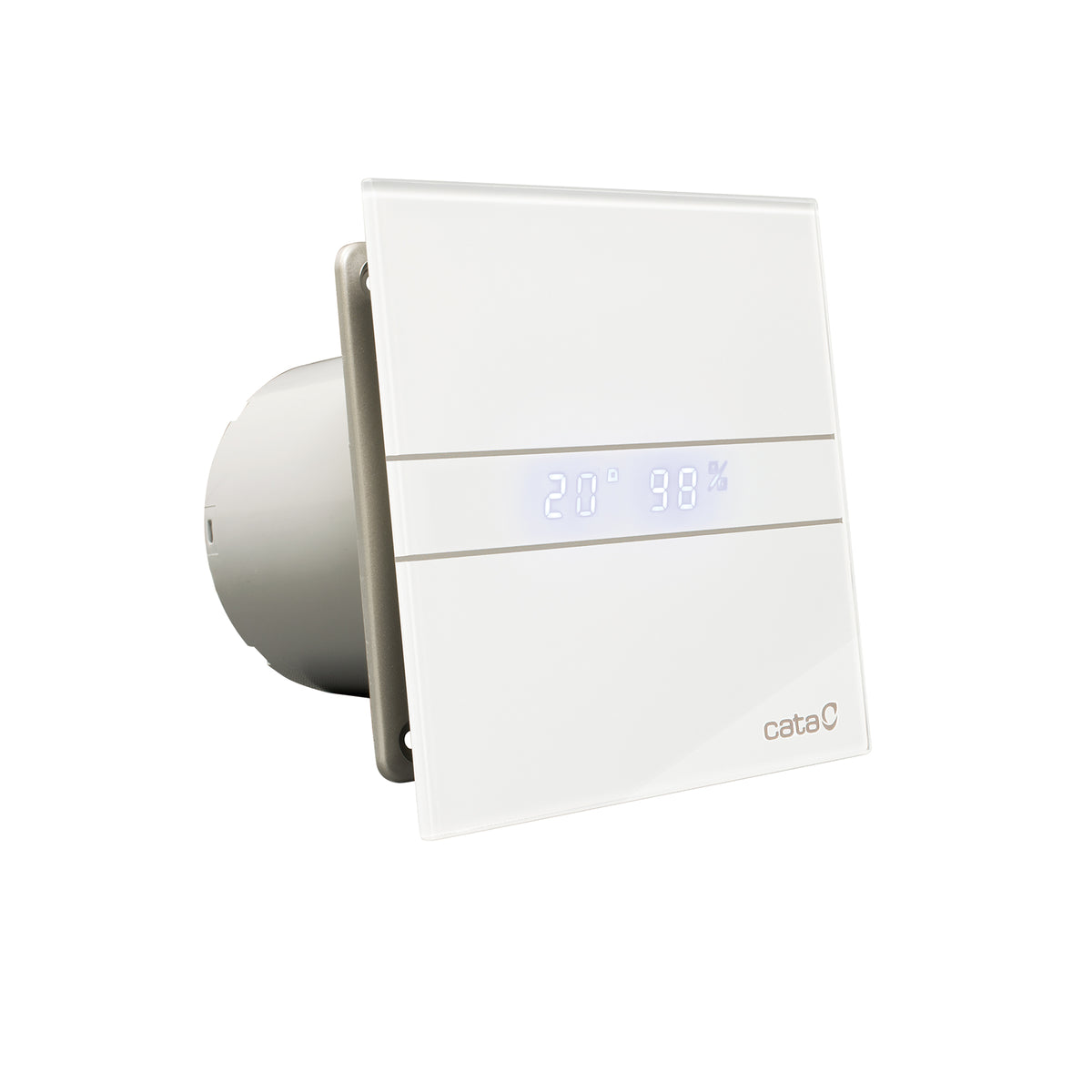 Aksialni kopalniški ventilator s časovnikom in LED-zaslonom CATA E-120 GTH, 11 W, priključek 120 mm, bel – izdelek 00901200