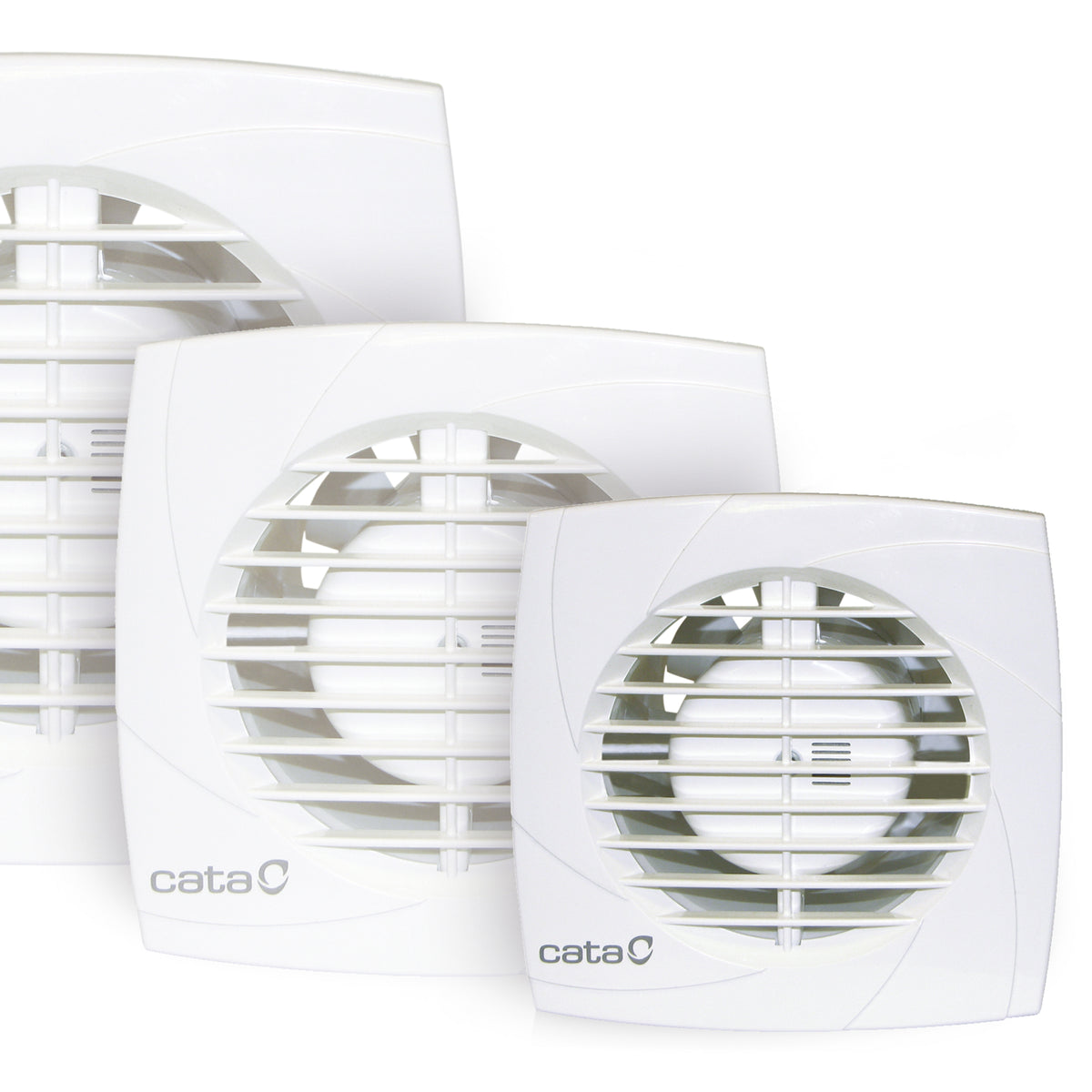 Kopalniški ventilator s časovnikom CATA B-10 PLUS T, 15 W, priključek 100 mm, bel – izdelek 00981101 – prikaz različic serije. Prikaz vključuje tudi druge različice serije; nakup vključuje samo izbrani artikel.
