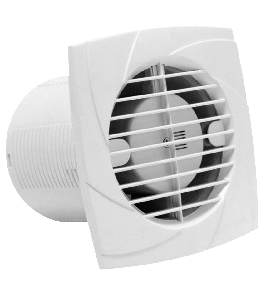Kopalniški ventilator s časovnikom CATA B-12 PLUS T, 20 W, priključek 120 mm, bel – izdelek 00982100 – fotografija serije 5. Fotografija velja za celotno serijo; mere izbranega artikla so navedene v opisu.