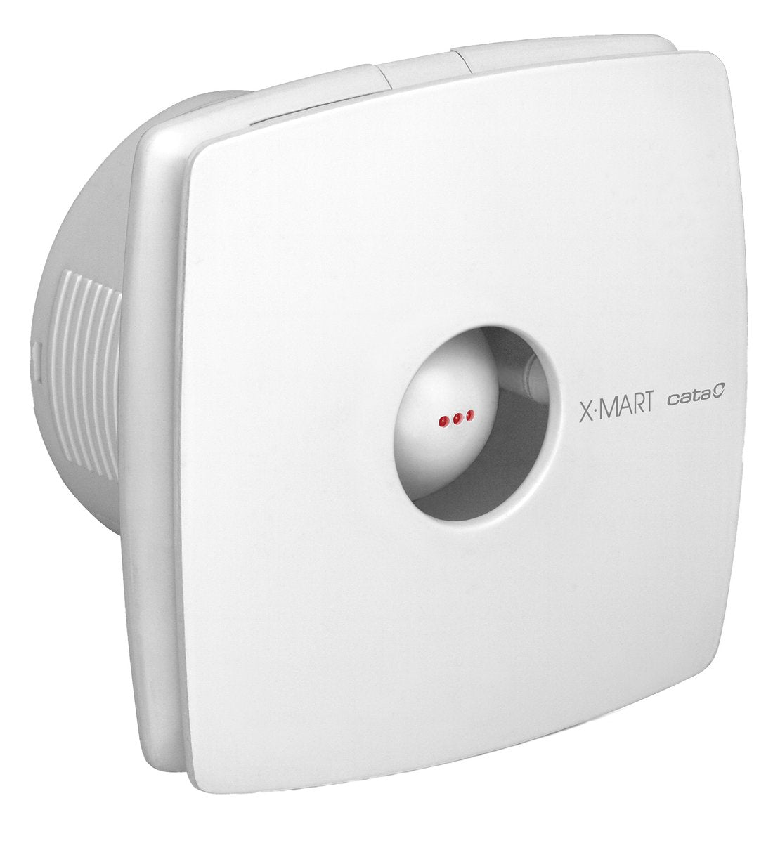 Aksialni kopalniški ventilator s časovnikom CATA X-MART 10T, 15 W, priključek 100 mm, bel – izdelek 01011000. Fotografija velja za celotno serijo; mere izbranega artikla so navedene v opisu.