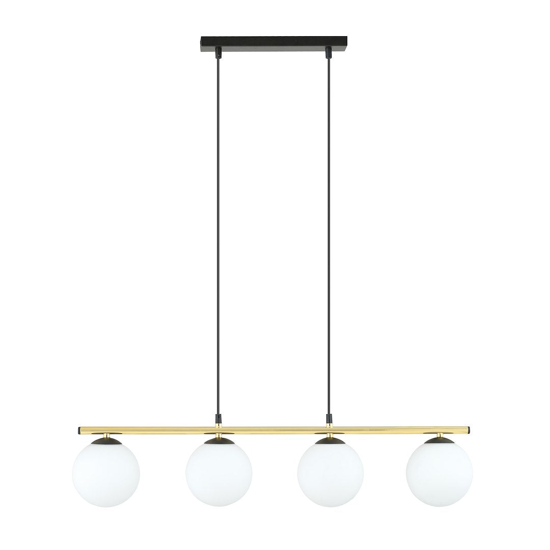 Stropna svetilka EMIBIG ALORA 4, črna / opalna – glavna fotografija