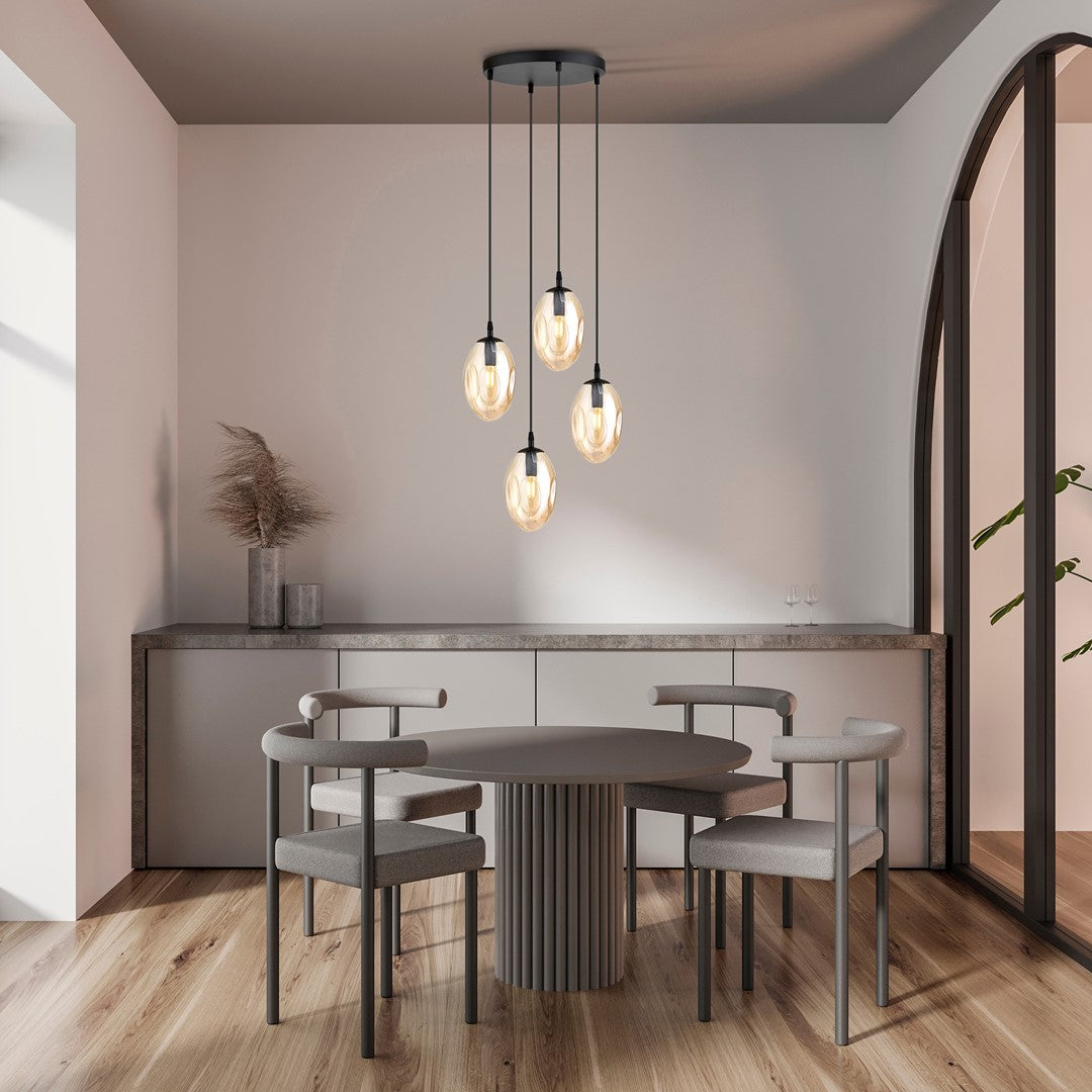 Stropna svetilka EMIBIG ASTRAL 4 Premium, črna / medena – fotografija 3