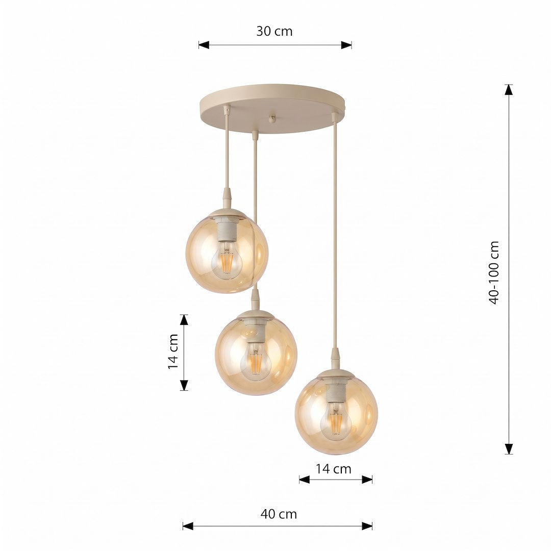 Viseča svetilka EMIBIG COSMO 3 Premium, mokka / jantarna – fotografija 4