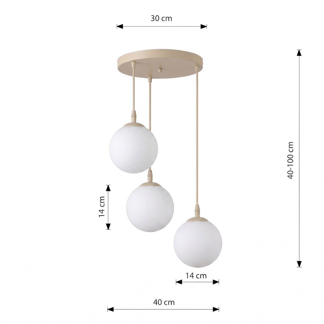 Viseča svetilka EMIBIG COSMO 3 Premium, mokka / opalna – fotografija 4