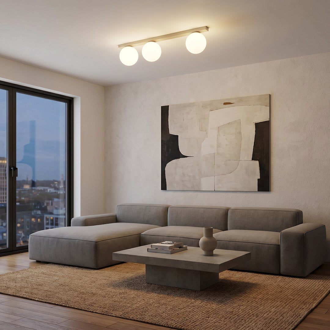 Stropna svetilka EMIBIG FIT 3, mokka / opalna – fotografija 4
