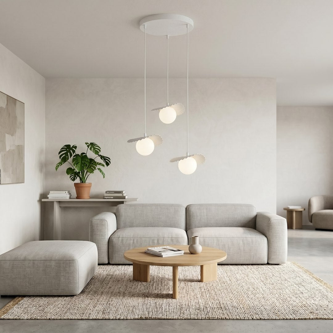 Viseča svetilka EMIBIG FLORA 3 Premium, bela / opalna – fotografija 5