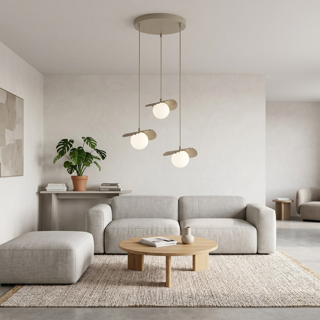 Viseča svetilka EMIBIG FLORA 3 Premium, mokka / opalna – fotografija 4