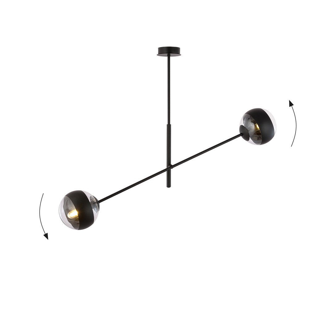 Stropna svetilka EMIBIG LINEAR 2, črna / črtasta – fotografija 3