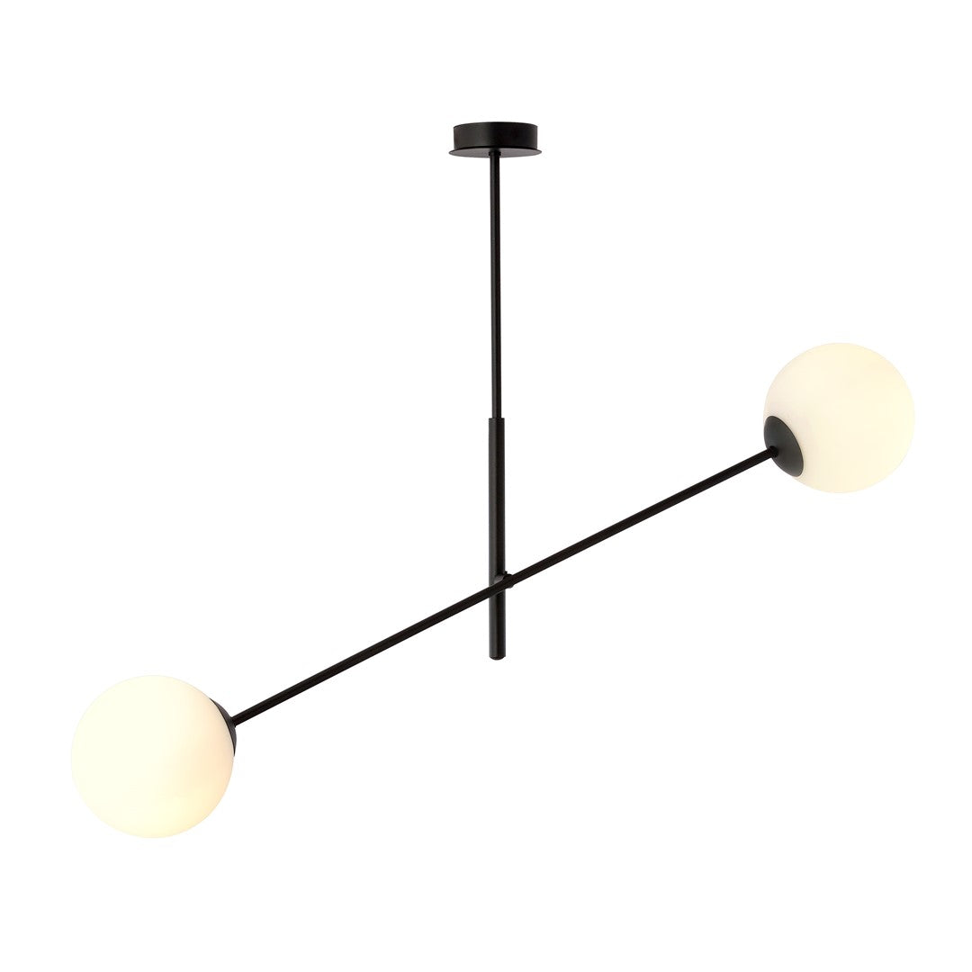 Stropna svetilka EMIBIG LINEAR 2, črna / opalna – glavna fotografija