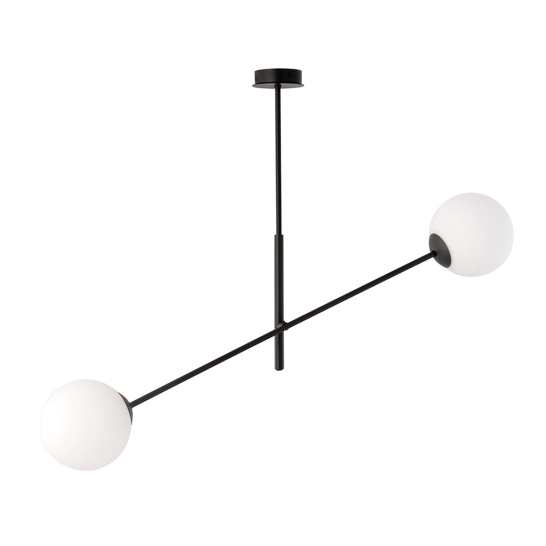 Stropna svetilka EMIBIG LINEAR 2, črna / opalna – fotografija 2