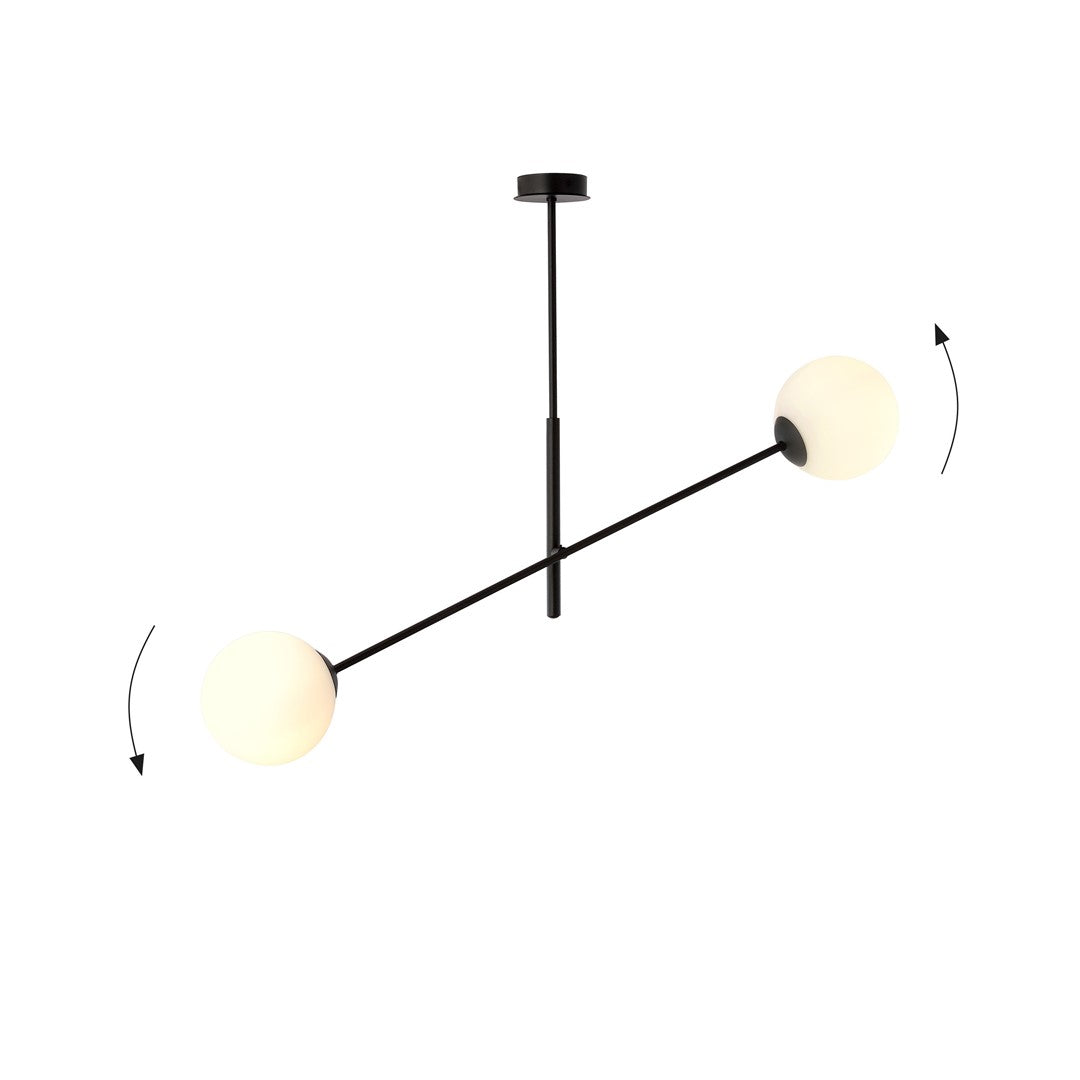 Stropna svetilka EMIBIG LINEAR 2, črna / opalna – fotografija 3