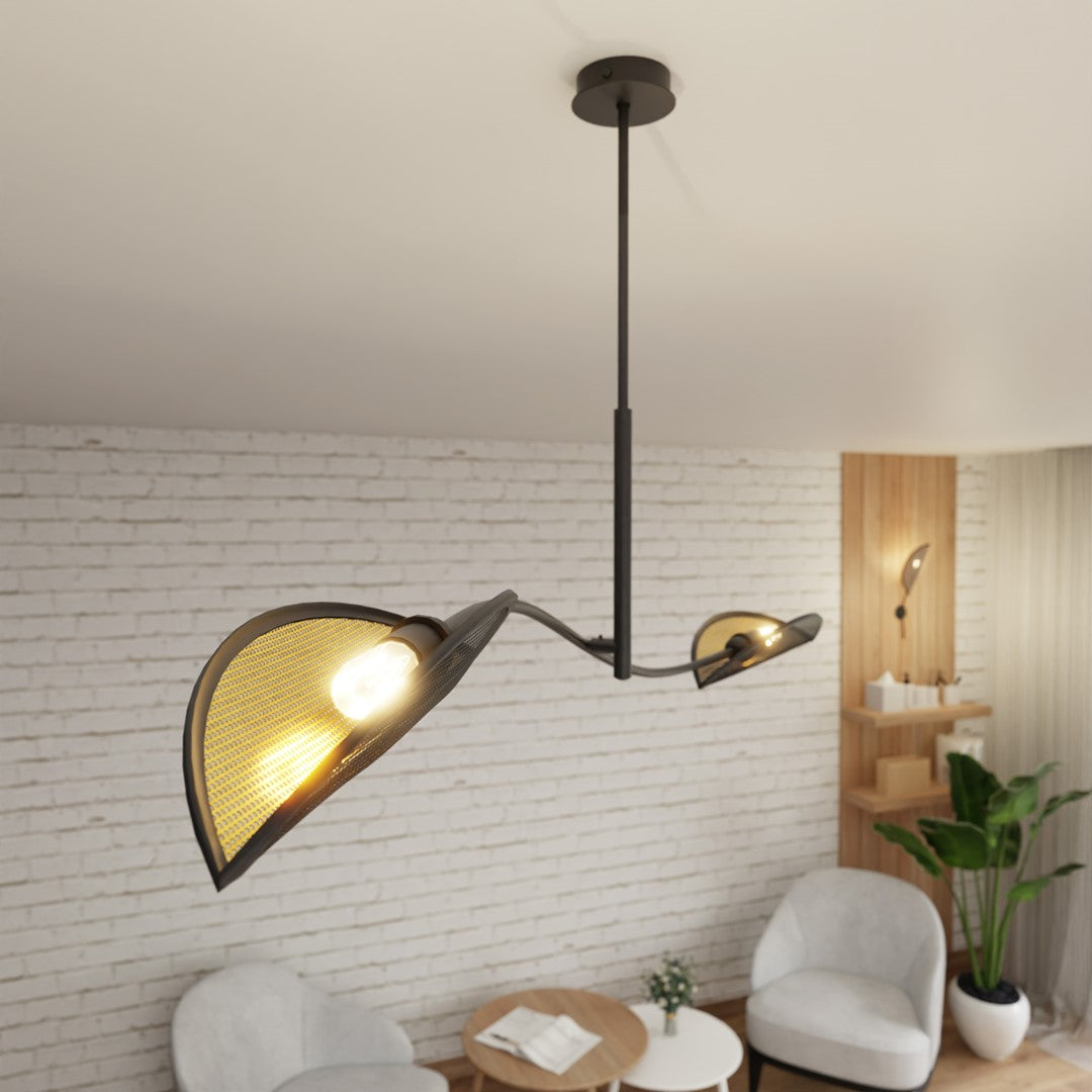 Stropna svetilka EMIBIG LOTUS 2, črna / zlata – fotografija 8