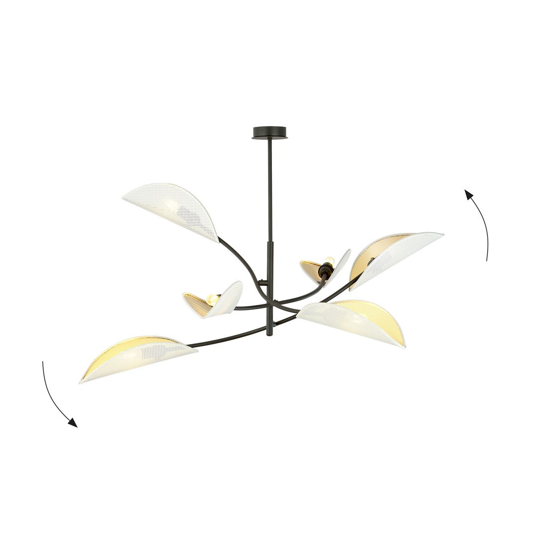 Stropna svetilka EMIBIG LOTUS 6, bela / zlata – fotografija 3
