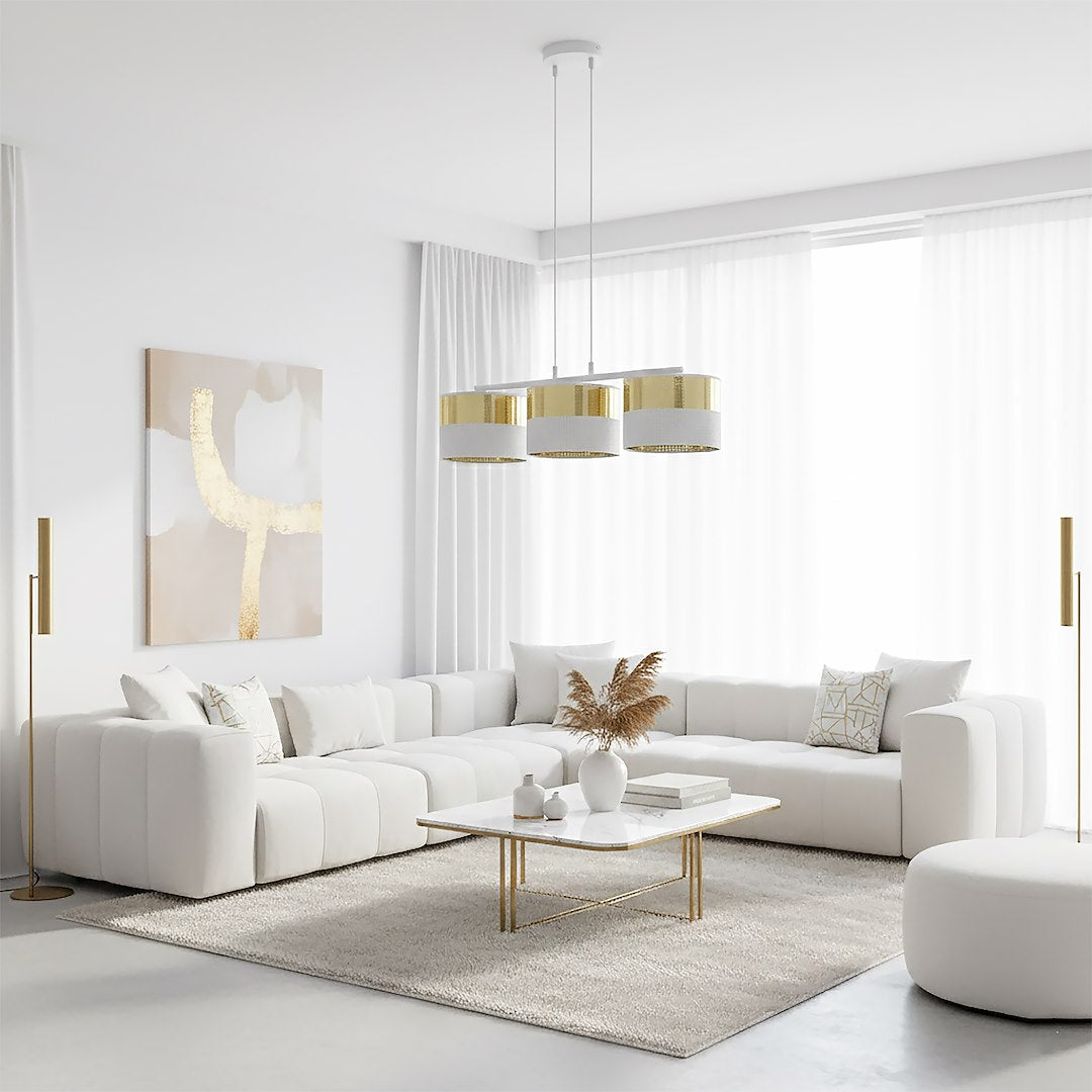 Viseča svetilka EMIBIG LUX 3, bela / zlata – fotografija 4
