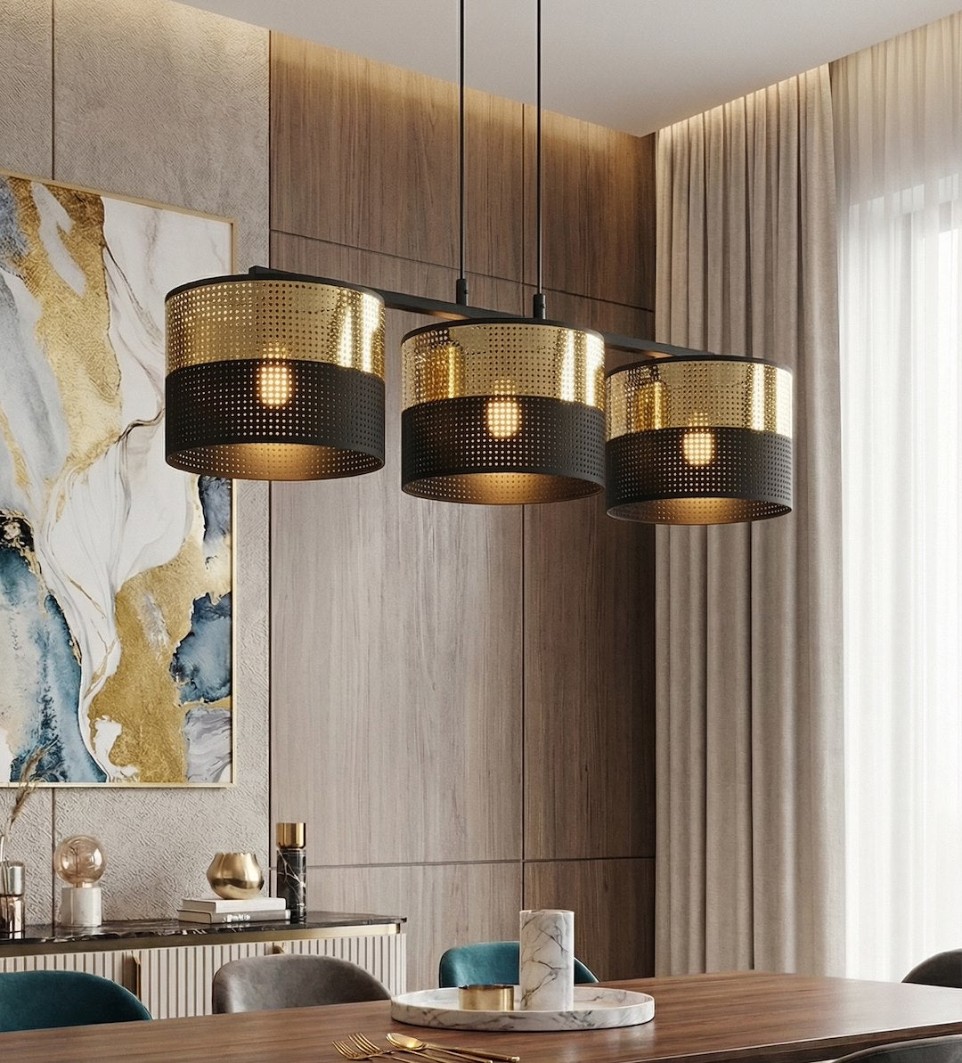 Viseča svetilka EMIBIG LUX 3, črna / zlata – fotografija 7