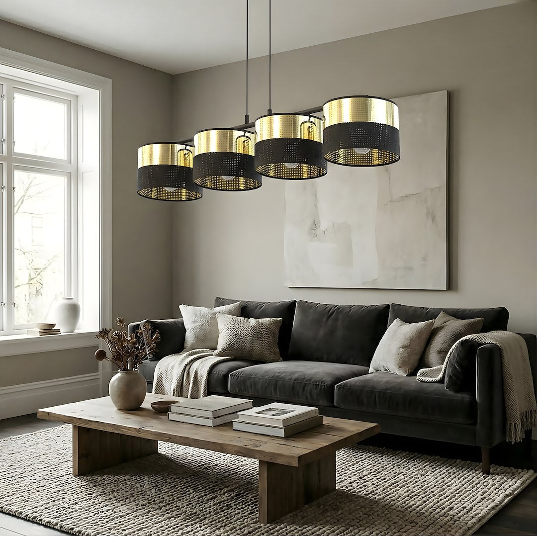 Viseča svetilka EMIBIG LUX 4, črna / zlata – fotografija 2