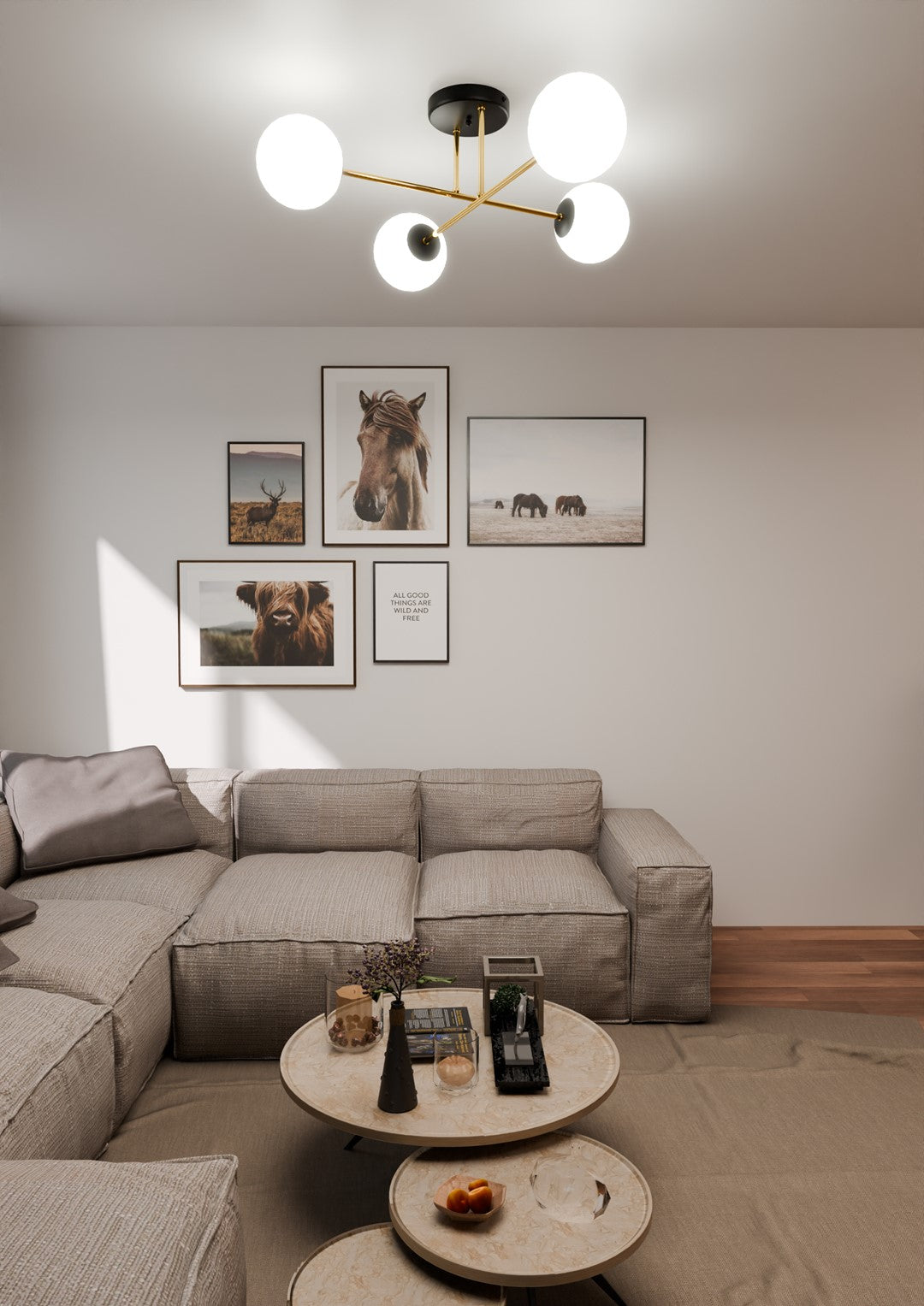 Stropna svetilka EMIBIG MAGNUM 4, črna / opalna – fotografija 3