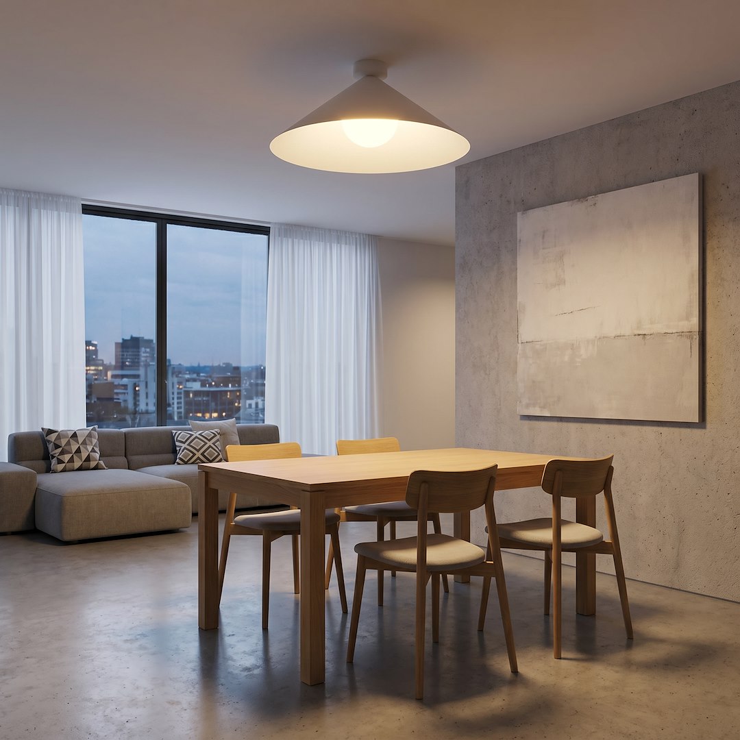 Stropna svetilka EMIBIG MONO 1L PLAFON, bela / opalna – fotografija 4