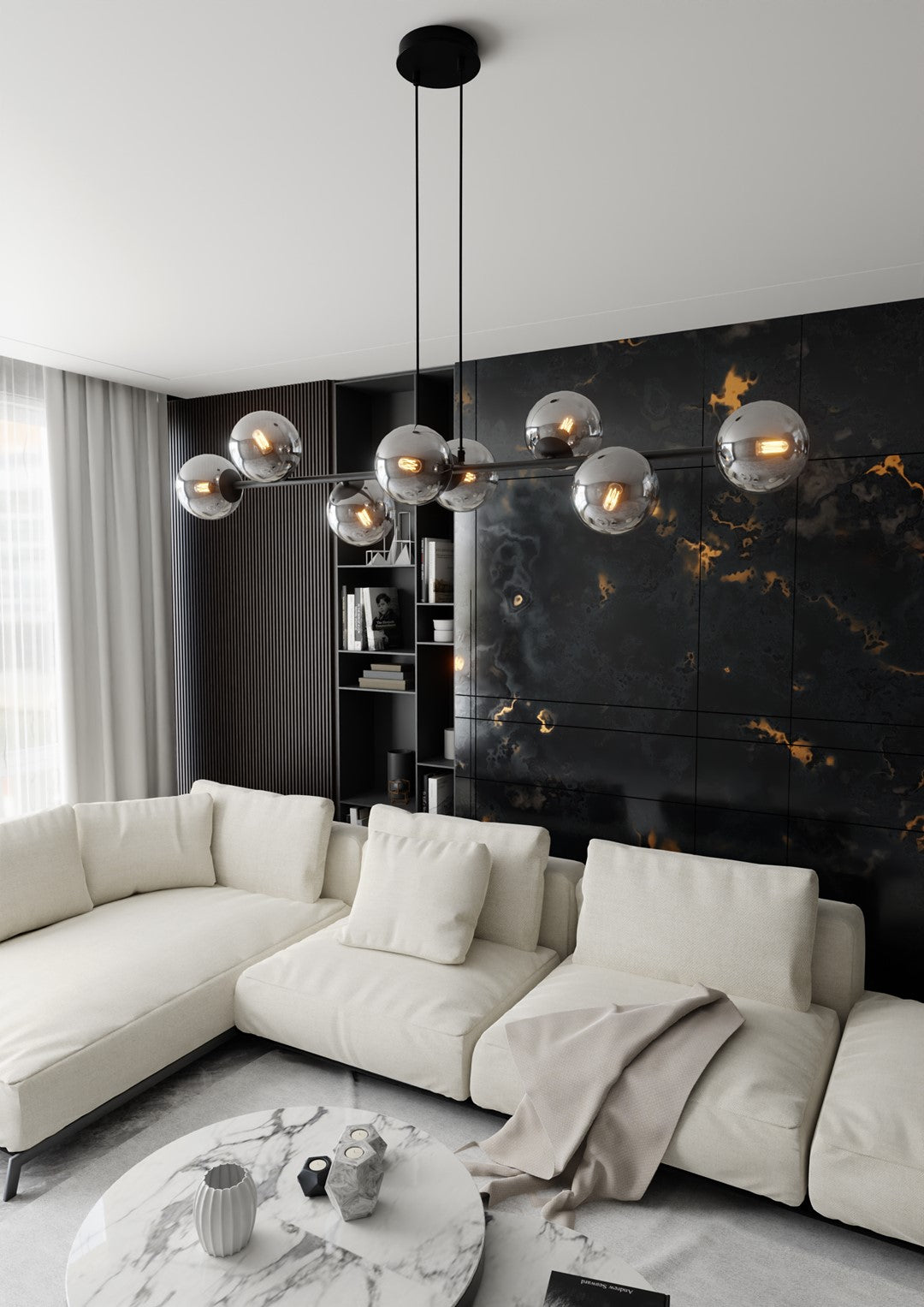 Viseča svetilka EMIBIG ROSSI 8, črna / grafitna – fotografija 6