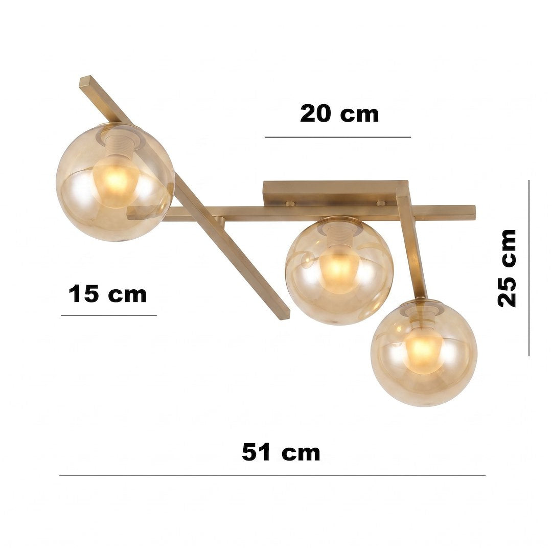 Stropna svetilka EMIBIG SMART 3, mokka / jantarna – fotografija 4