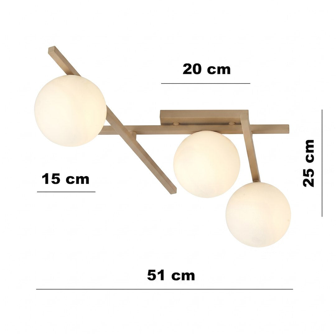 Stropna svetilka EMIBIG SMART 3, mokka / opalna – fotografija 5