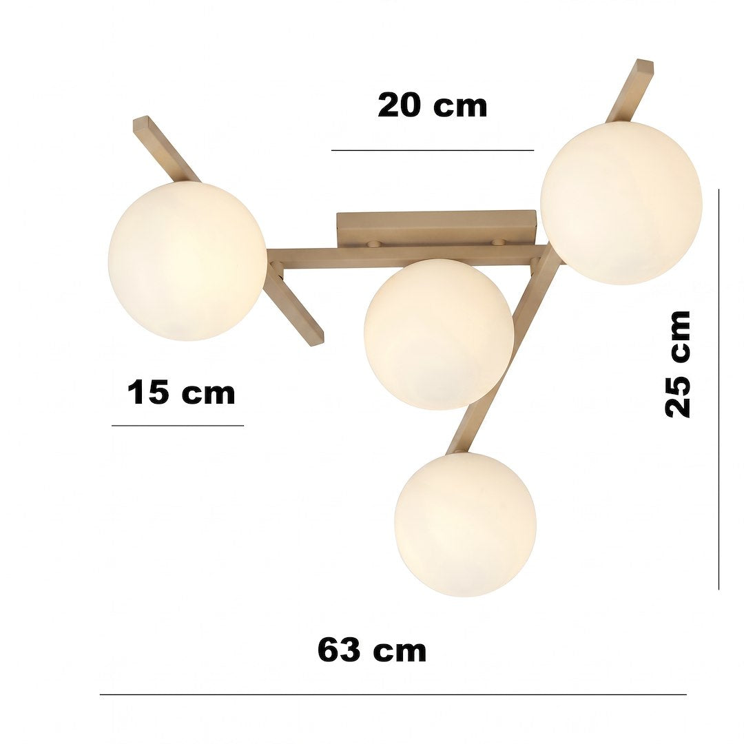 Stropna svetilka EMIBIG SMART 4, mokka / opalna – fotografija 5