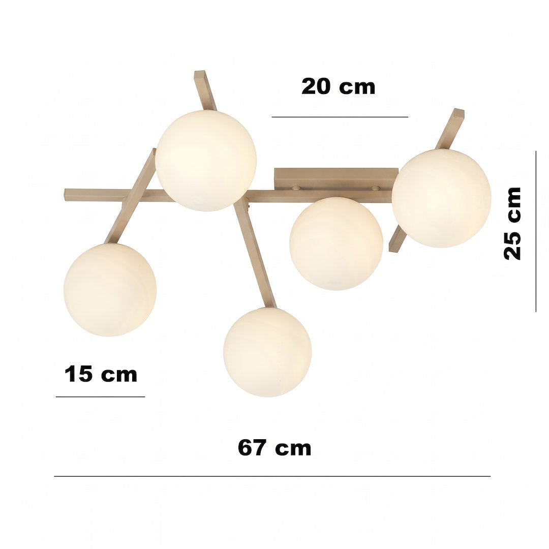 Stropna svetilka EMIBIG SMART 5, mokka / opalna – fotografija 6