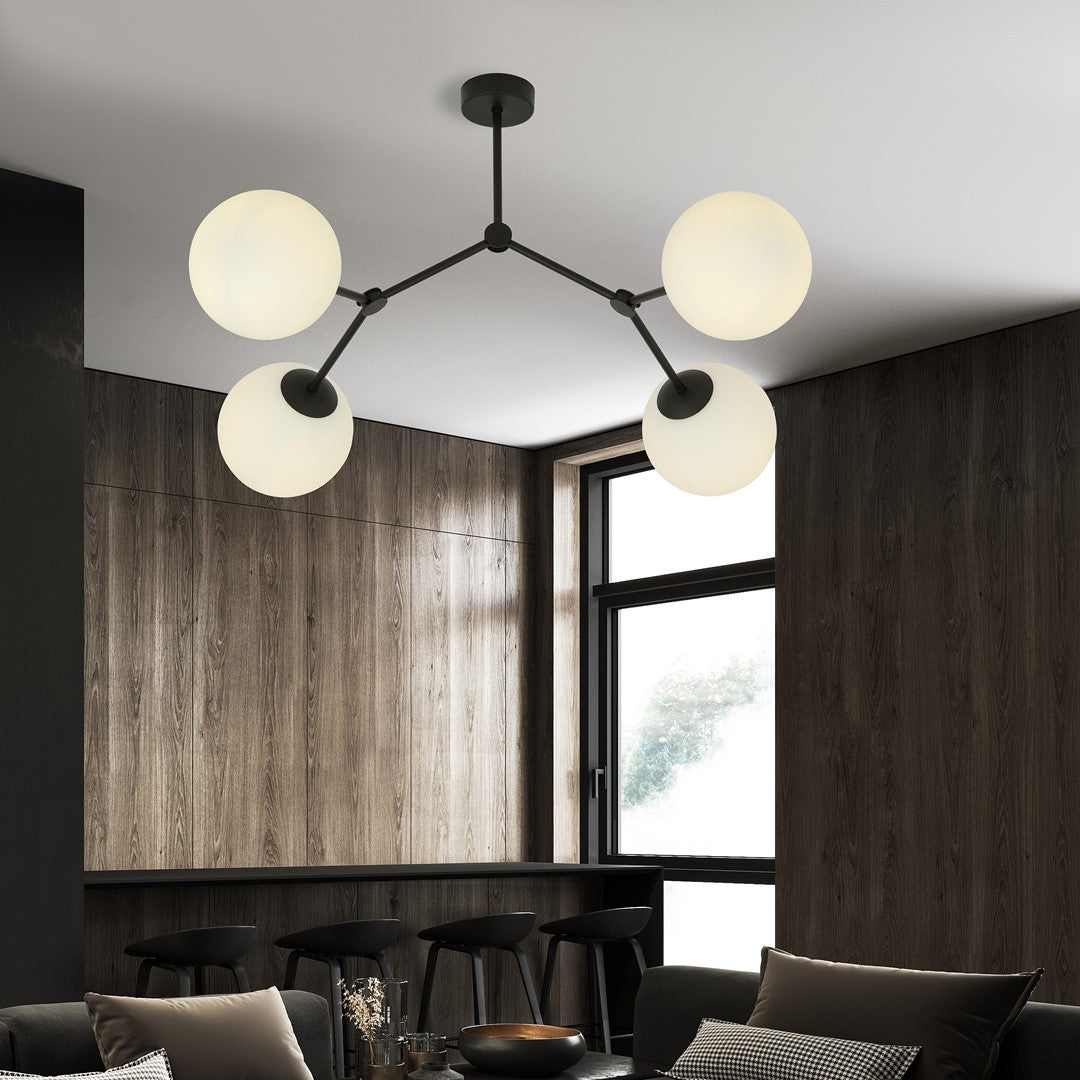 Stropna svetilka EMIBIG SPACE 4, črna / opalna – fotografija 3