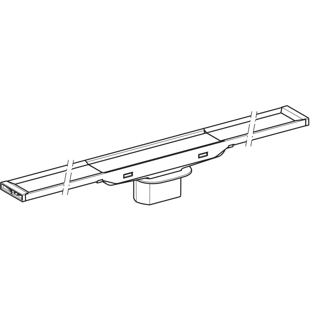 GEBERIT CleanLine20 tuš kanaleta 30–90 cm, nerjavno jeklo (154.450.KS.1) – perspektivna risba izdelka