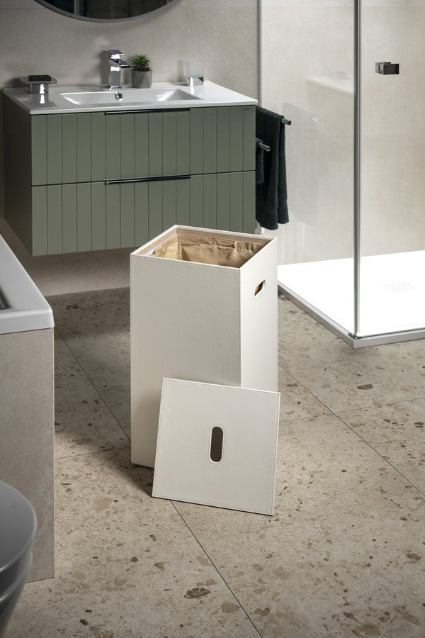 Koš za perilo GEDY LUXURY, 30 × 61,8 × 30 cm, bel – izdelek 103602 – dodatni pogled 3