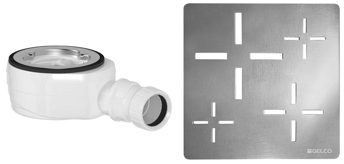 Nizek sifon za tuš kad GELCO KSM107, Ø 90 mm, DN40, kromiran pokrov – izdelek KSM107CH-SN90