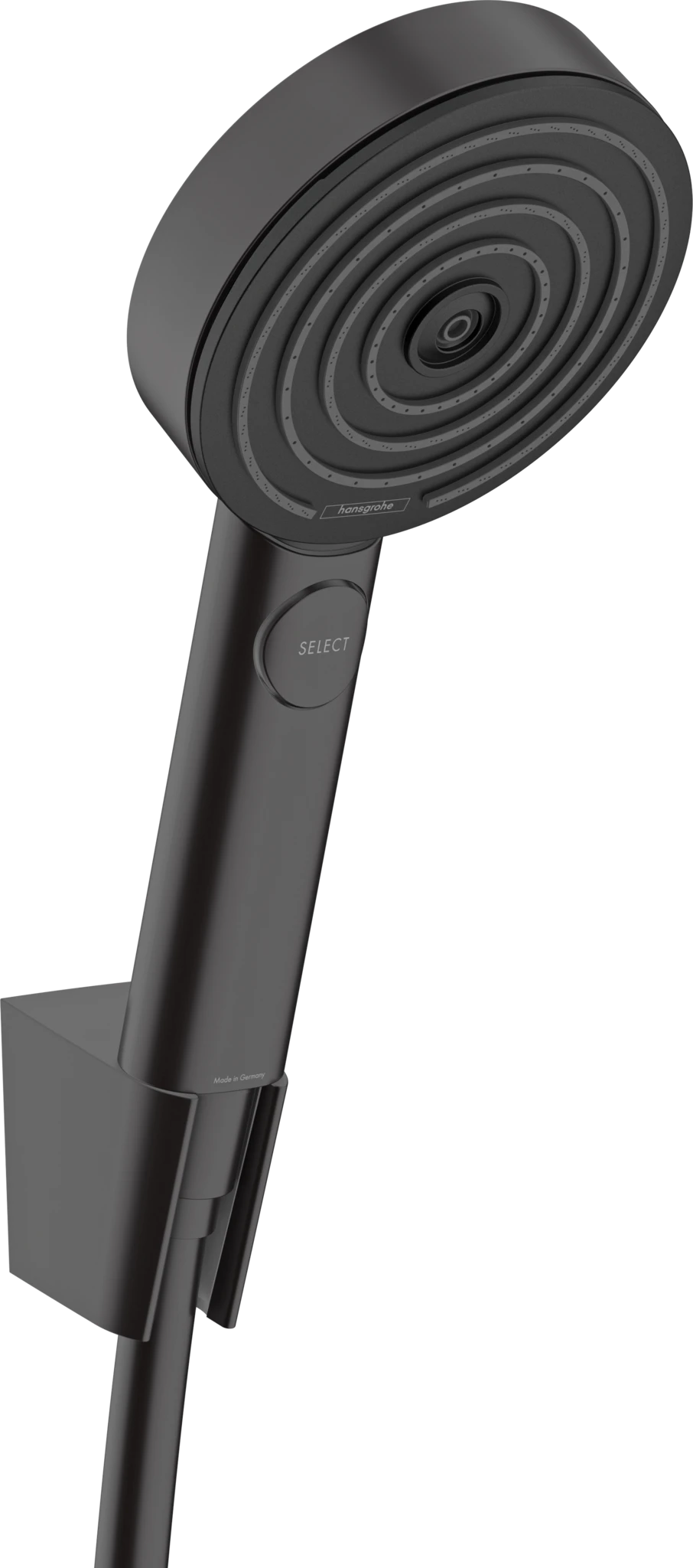 HANSGROHE Pulsify Select S komplet ročne prhe 105 s cevjo 160 cm in držalom, 3 curki, EcoSmart, mat črna (24305670) – fotografija izdelka