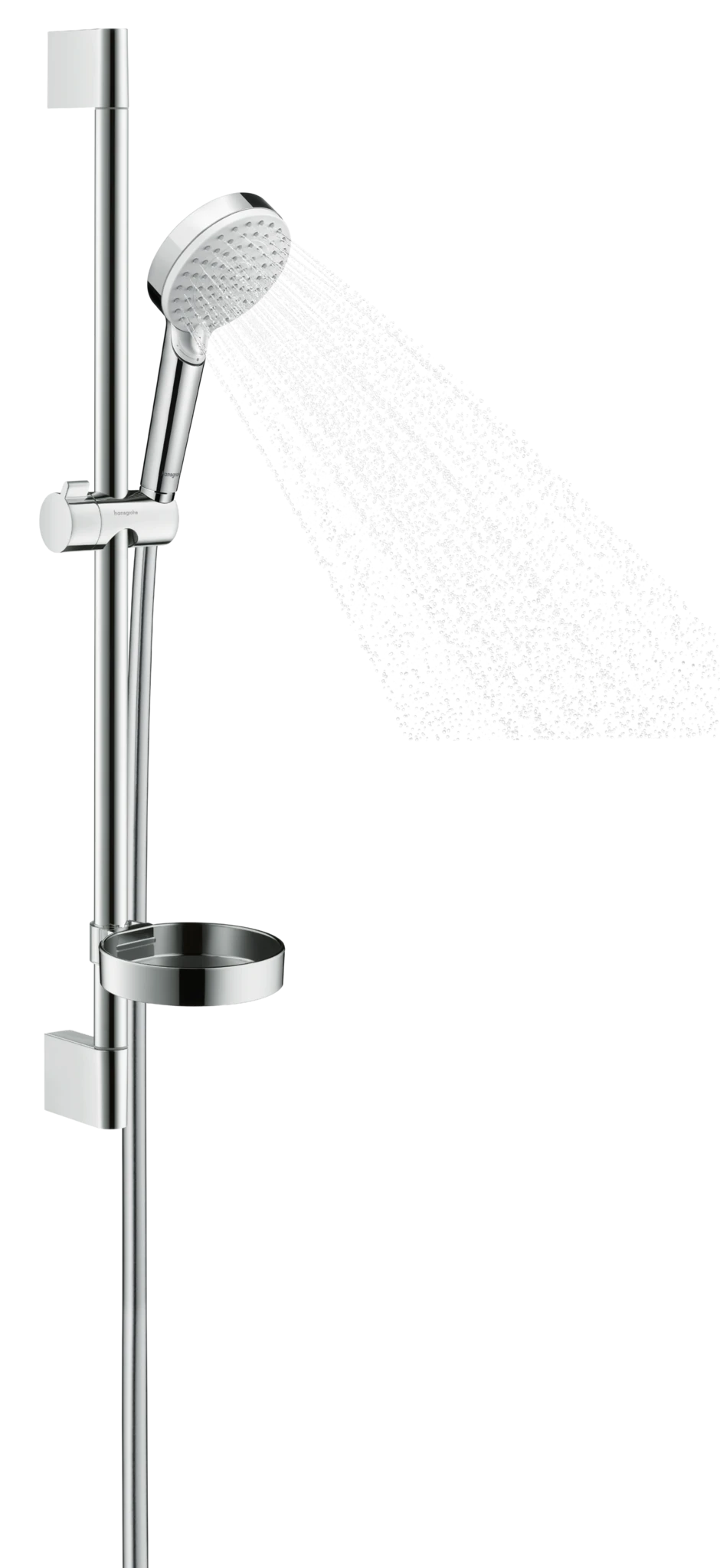 HANSGROHE Crometta 100 Vario tuš komplet z drogom 65 cm in milnikom, bela/krom (26553400) – fotografija izdelka