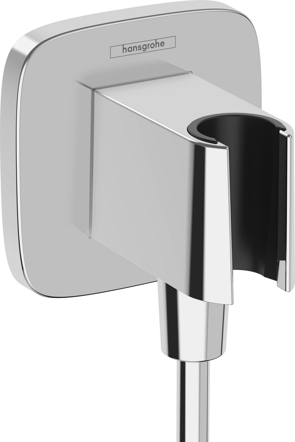 HANSGROHE FixFit Q stenski priključek z držalom za ročno prho, krom (26887000) – fotografija izdelka