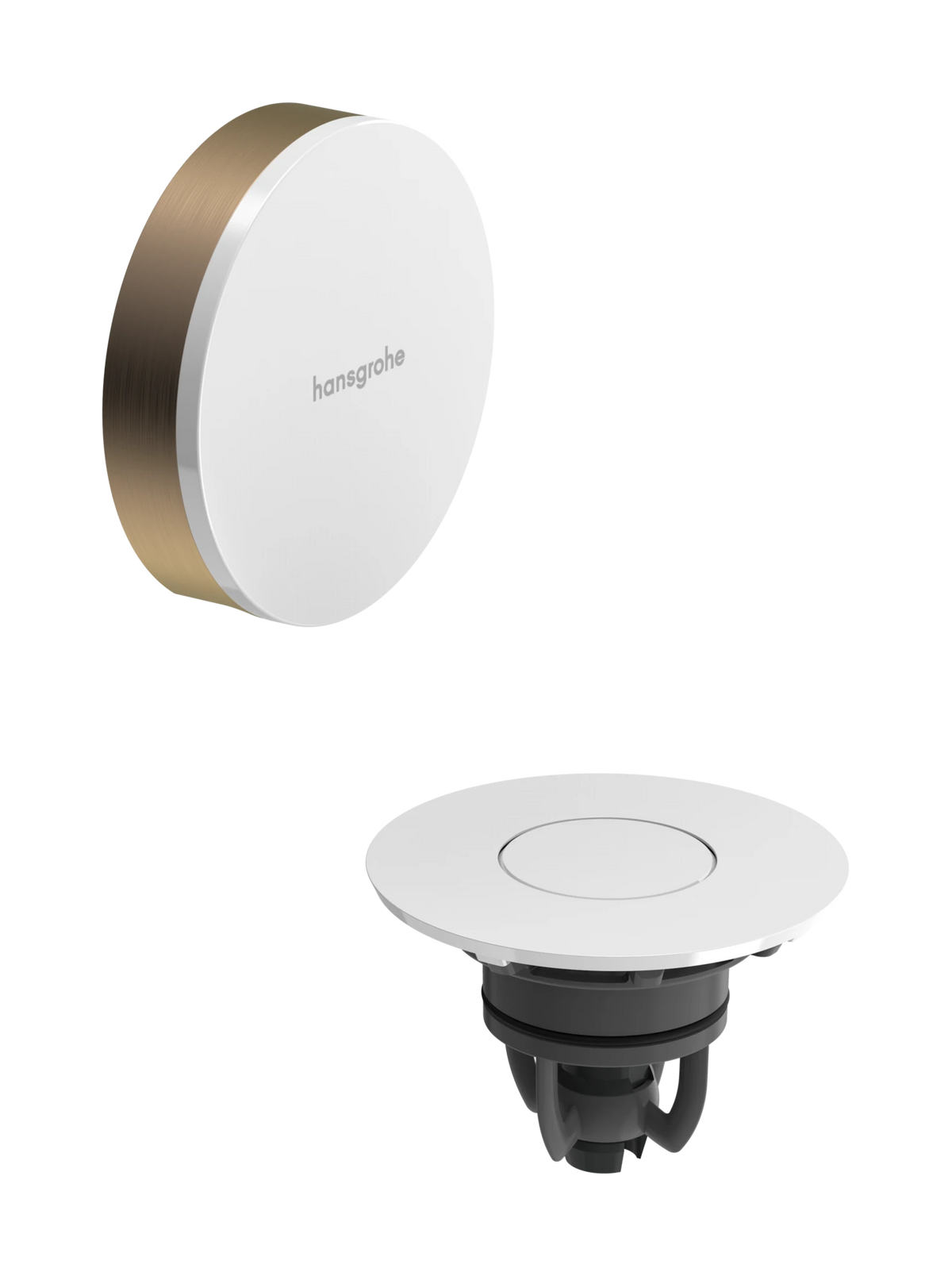 HANSGROHE Flexaplus zaključni komplet odtoka in preliva Push-Open, brušeni bron/sijajno bela (58187140) – fotografija izdelka