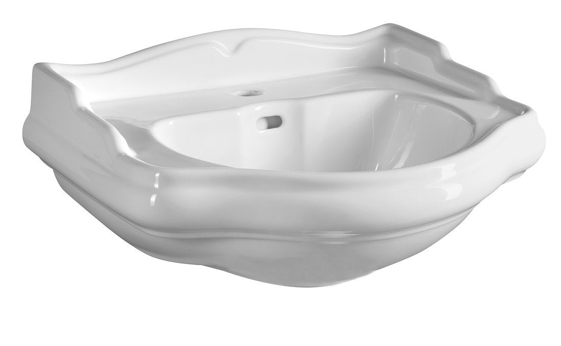 Keramični umivalnik KERASAN RETRO, 56 × 46,5 cm, bel – izdelek 104501 – dodatni pogled 1
