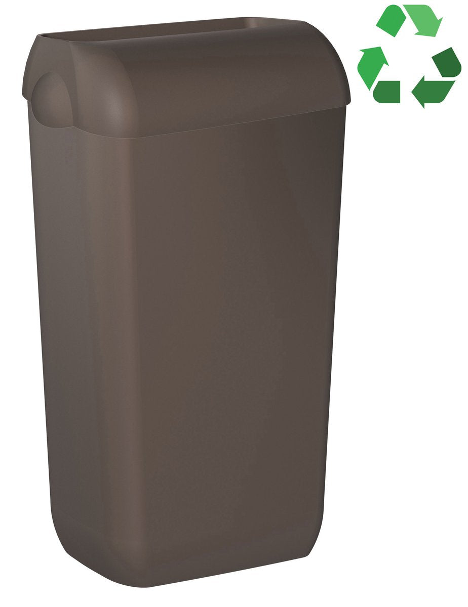 Koš za odpadke s pokrovom MARPLAST ECOLORED, 23 l, rjav – izdelek A74020DB