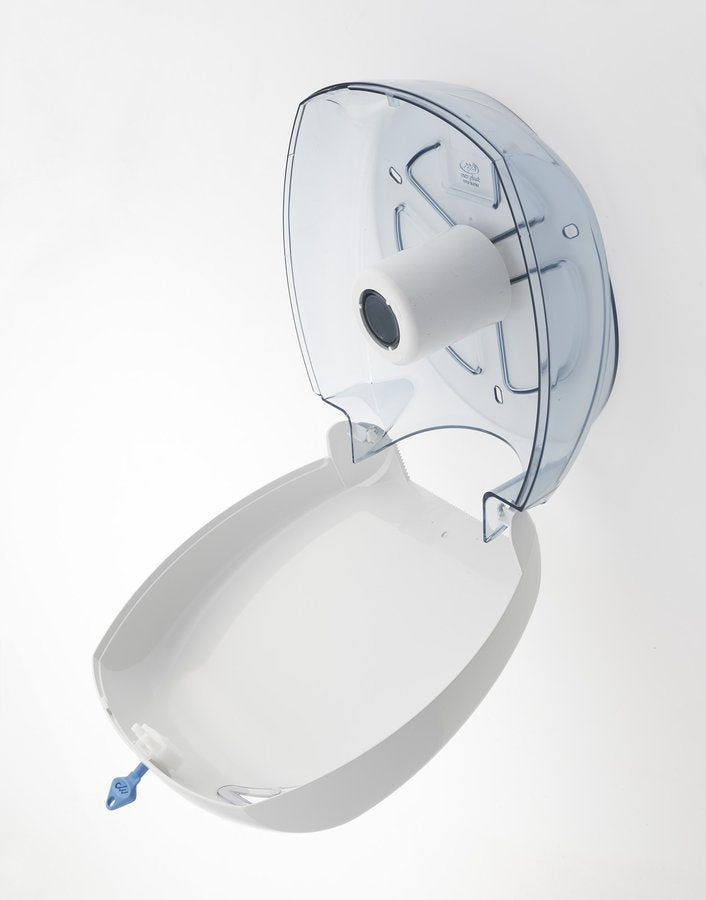 Podajalnik toaletnega papirja MARPLAST SKIN, za zvitek do Ø 24 cm, bel – izdelek A90701 – dodatni pogled; drugi prikazani izdelki niso vključeni