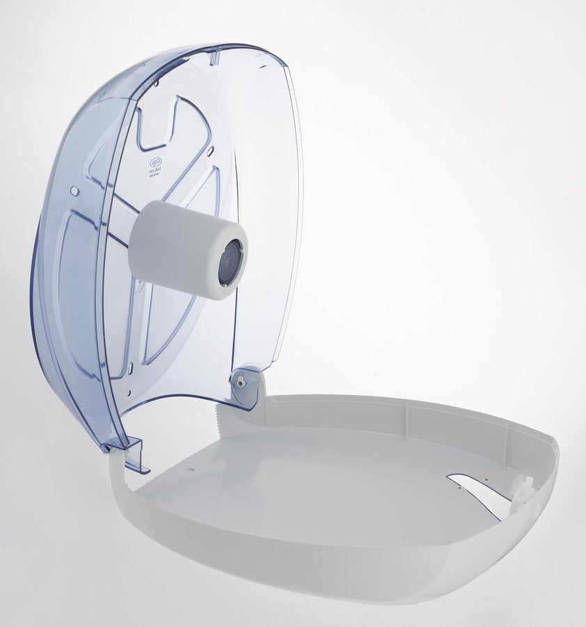Podajalnik toaletnega papirja MARPLAST SKIN, za zvitek do Ø 29 cm, bel – izdelek A90801 – dodatni pogled; drugi prikazani izdelki niso vključeni