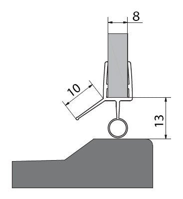 Spodnje tesnilo za vrata tuš kabine POLYSAN, steklo 8 mm, 1000 mm – izdelek 309D-08