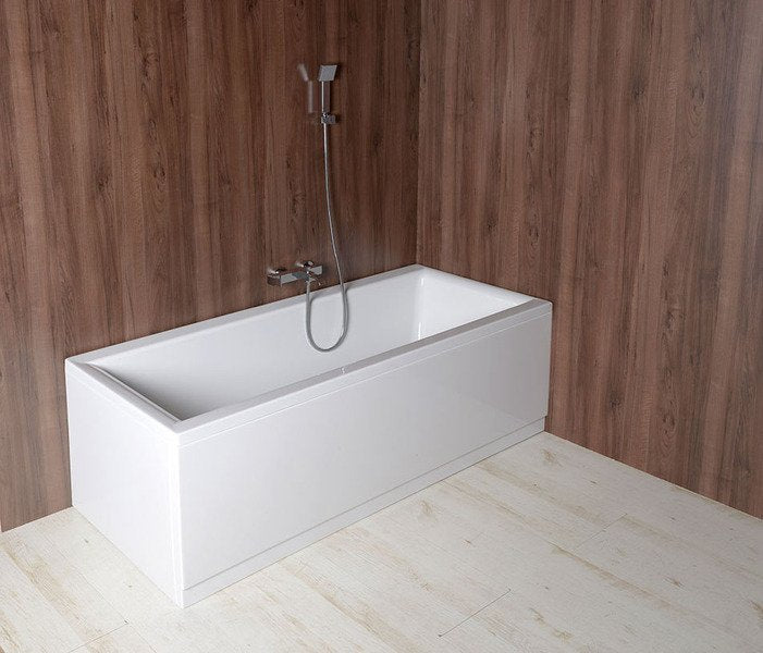 Stranski panel za kad POLYSAN PLAIN, 70 × 59 cm, bel – izdelek 72669 – primer postavitve v prostoru 6. Drugi prikazani izdelki niso vključeni v nakup.